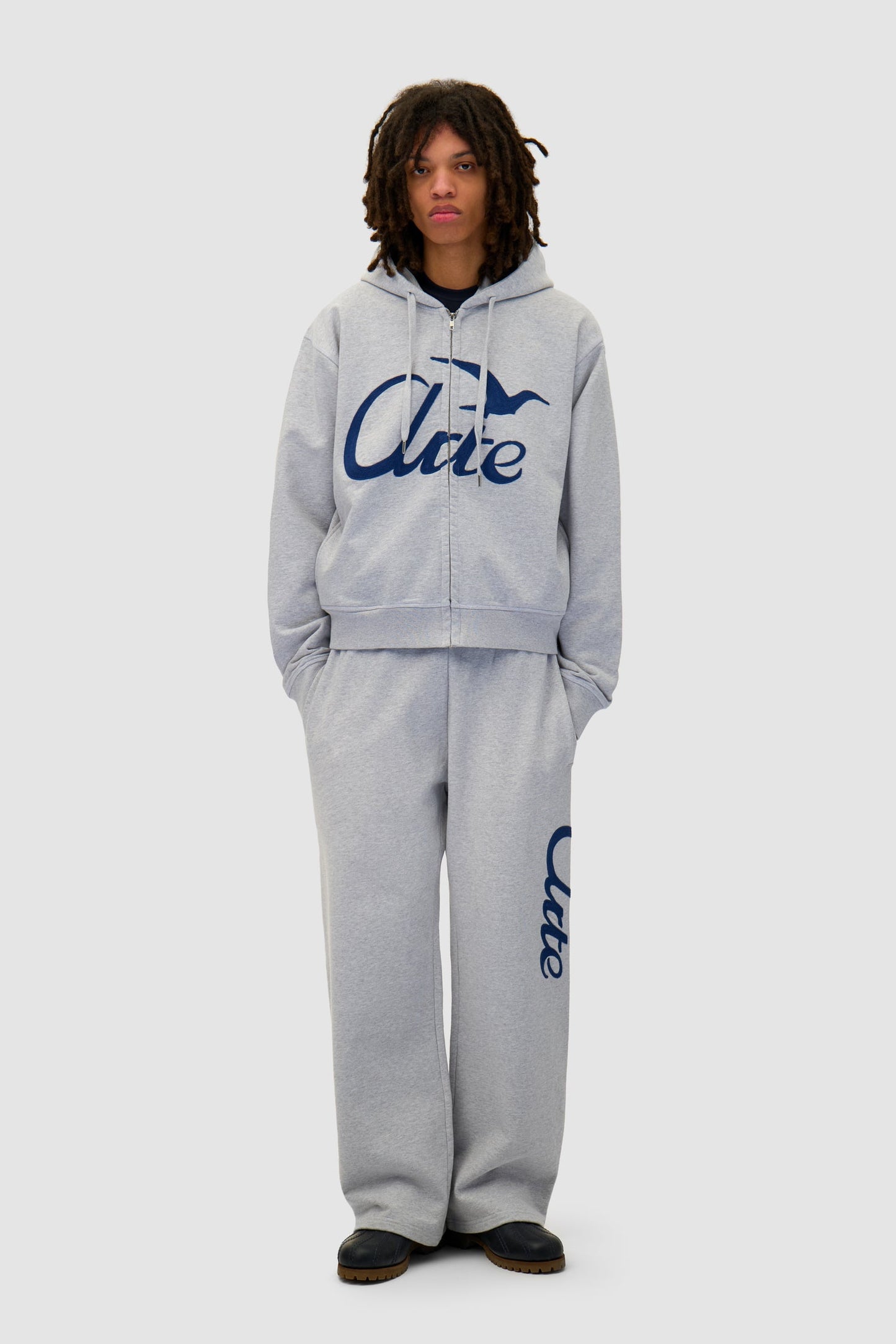 Sweat à capuche avec fermeture éclair - Gris