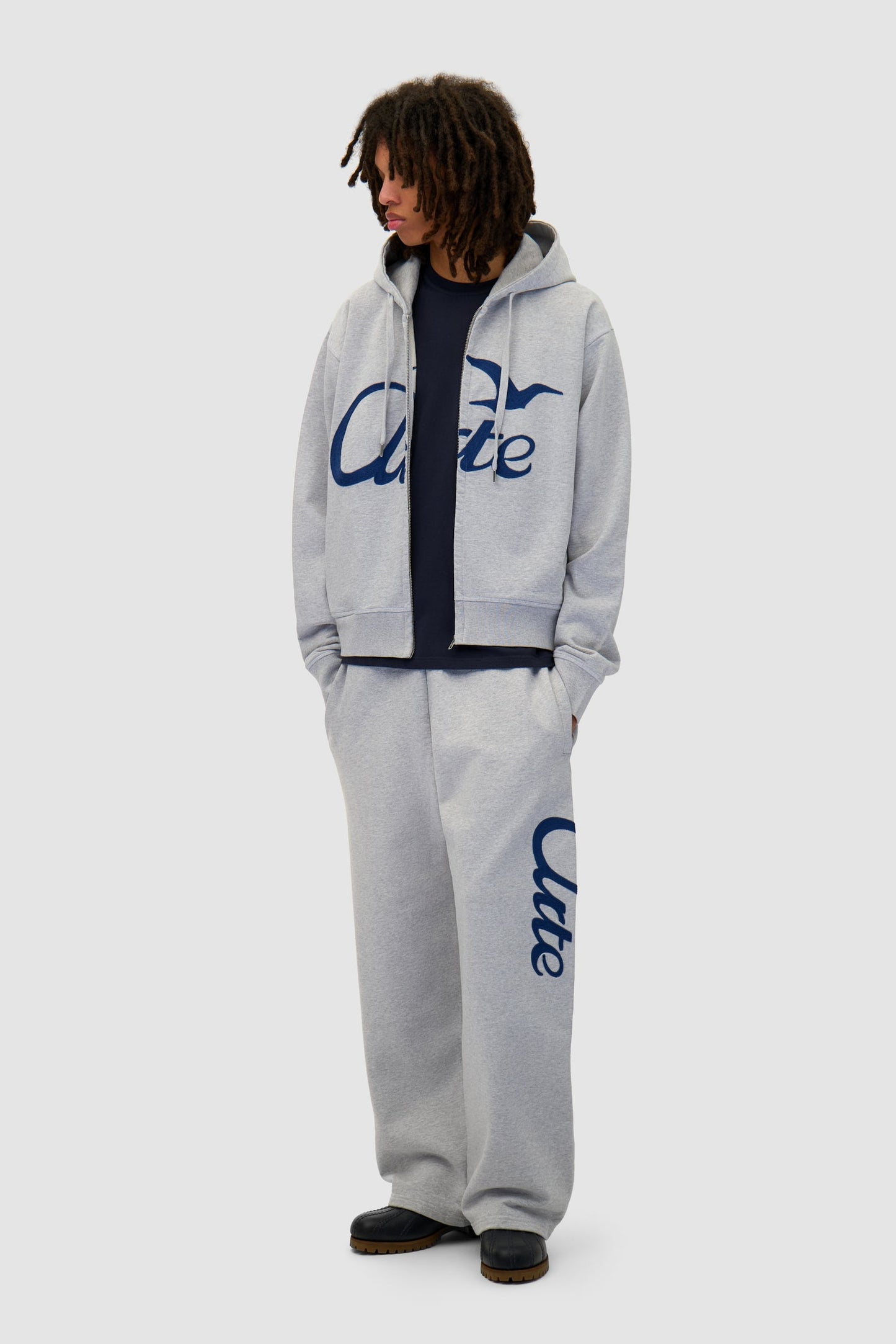 Sweat à capuche avec fermeture éclair - Gris
