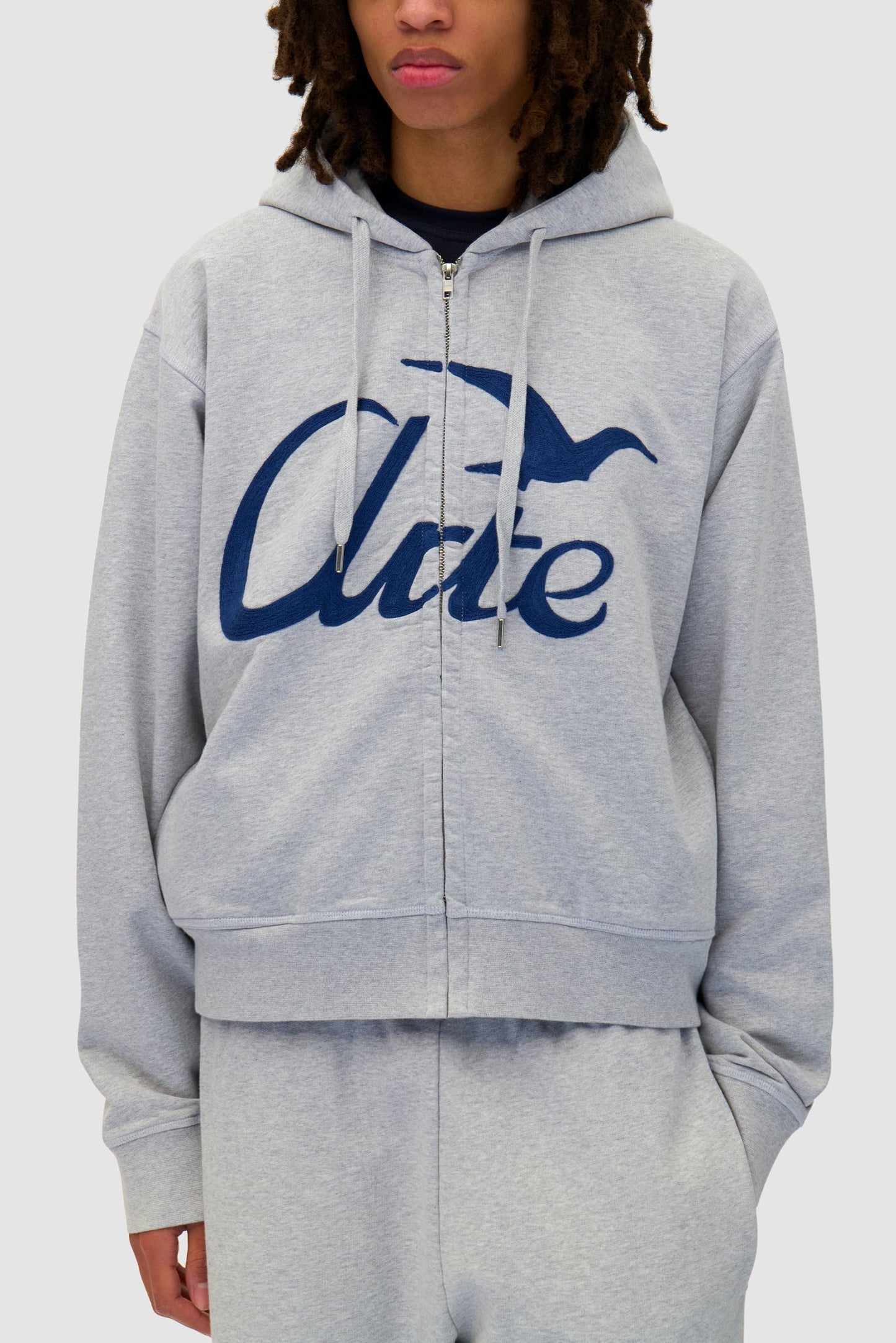 Sweat à capuche avec fermeture éclair - Gris
