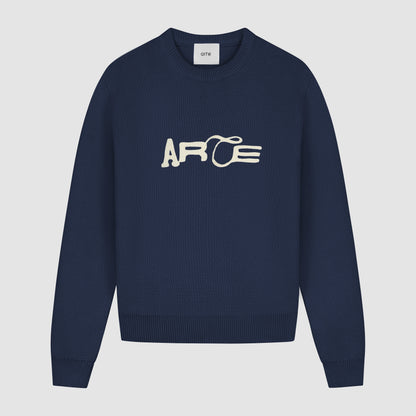 Pull en maille avec logo - Navy