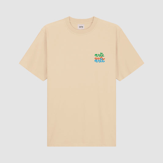 T-shirt à logo multiple - Crème