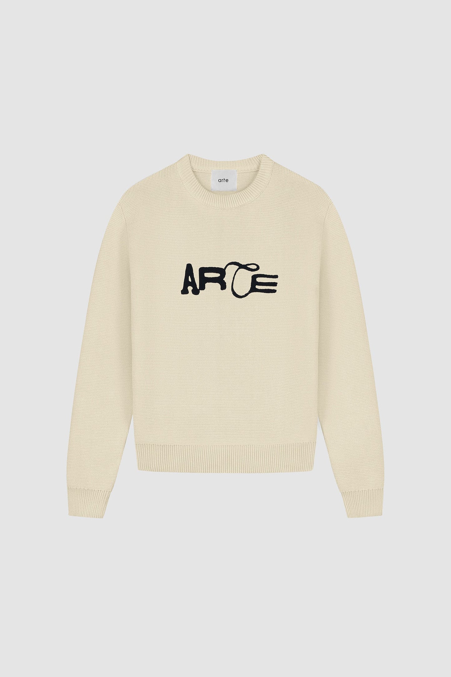 Pull en maille avec logo - Crème